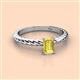 2 - Leona Bold 7x5 mm Emerald Cut Yellow Sapphire Solitaire Rope Engagement Ring 