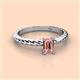 2 - Leona Bold 7x5 mm Emerald Cut Morganite Solitaire Rope Engagement Ring 