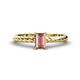 1 - Leona Bold 7x5 mm Emerald Cut Morganite Solitaire Rope Engagement Ring 