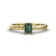 1 - Leona Bold 7x5 mm Emerald Cut Lab Created Alexandrite Solitaire Rope Engagement Ring 