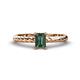 1 - Leona Bold 7x5 mm Emerald Cut Lab Created Alexandrite Solitaire Rope Engagement Ring 