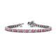 1 - Izarra 3.90 mm Pink Tourmaline and Lab Grown Diamond Eternity Tennis Bracelet 