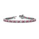 1 - Izarra 3.90 mm Rhodolite Garnet and Lab Grown Diamond Eternity Tennis Bracelet 