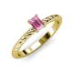 3 - Leona Bold 7x5 mm Emerald Cut Pink Sapphire Solitaire Rope Engagement Ring 