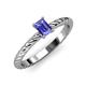 3 - Leona Bold 7x5 mm Emerald Cut Tanzanite Solitaire Rope Engagement Ring 