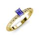 3 - Leona Bold 7x5 mm Emerald Cut Tanzanite Solitaire Rope Engagement Ring 