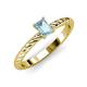 3 - Leona Bold 7x5 mm Emerald Cut Aquamarine Solitaire Rope Engagement Ring 