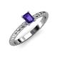 3 - Leona Bold 7x5 mm Emerald Cut Iolite Solitaire Rope Engagement Ring 