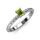 3 - Leona Bold 7x5 mm Emerald Cut Peridot Solitaire Rope Engagement Ring 