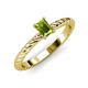 3 - Leona Bold 7x5 mm Emerald Cut Peridot Solitaire Rope Engagement Ring 