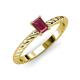 3 - Leona Bold 7x5 mm Emerald Cut Rhodolite Garnet Solitaire Rope Engagement Ring 