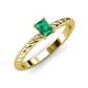 3 - Leona Bold 7x5 mm Emerald Cut Emerald Solitaire Rope Engagement Ring 