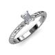 3 - Leona Bold 7x5 mm Emerald Cut White Sapphire Solitaire Rope Engagement Ring 