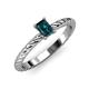 3 - Leona Bold 7x5 mm Emerald Cut London Blue Topaz Solitaire Rope Engagement Ring 