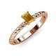 3 - Leona Bold 7x5 mm Emerald Cut Citrine Solitaire Rope Engagement Ring 