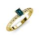 3 - Leona Bold 7x5 mm Emerald Cut London Blue Topaz Solitaire Rope Engagement Ring 