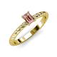3 - Leona Bold 7x5 mm Emerald Cut Morganite Solitaire Rope Engagement Ring 