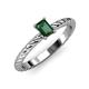 3 - Leona Bold 7x5 mm Emerald Cut Lab Created Alexandrite Solitaire Rope Engagement Ring 