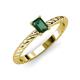 3 - Leona Bold 7x5 mm Emerald Cut Lab Created Alexandrite Solitaire Rope Engagement Ring 