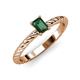 3 - Leona Bold 7x5 mm Emerald Cut Lab Created Alexandrite Solitaire Rope Engagement Ring 