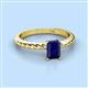 2 - Leona Bold 8x6 mm Emerald Cut Lab Created Blue Sapphire Solitaire Rope Engagement Ring 