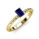3 - Leona Bold 8x6 mm Emerald Cut Lab Created Blue Sapphire Solitaire Rope Engagement Ring 