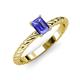 3 - Leona Bold 8x6 mm Emerald Cut Tanzanite Solitaire Rope Engagement Ring 