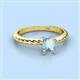 2 - Leona Bold 8x6 mm Emerald Cut Aquamarine Solitaire Rope Engagement Ring 