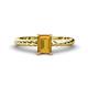 1 - Leona Bold 8x6 mm Emerald Cut Citrine Solitaire Rope Engagement Ring 