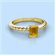 2 - Leona Bold 8x6 mm Emerald Cut Citrine Solitaire Rope Engagement Ring 