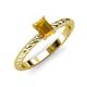 3 - Leona Bold 8x6 mm Emerald Cut Citrine Solitaire Rope Engagement Ring 