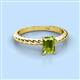 2 - Leona Bold 8x6 mm Emerald Cut Peridot Solitaire Rope Engagement Ring 
