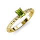 3 - Leona Bold 8x6 mm Emerald Cut Peridot Solitaire Rope Engagement Ring 