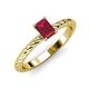 3 - Leona Bold 8x6 mm Emerald Cut Lab Created Ruby Solitaire Rope Engagement Ring 