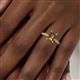 5 - Leona Bold 8x6 mm Emerald Cut Smoky Quartz Solitaire Rope Engagement Ring 