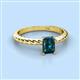 2 - Leona Bold 8x6 mm Emerald Cut London Blue Topaz Solitaire Rope Engagement Ring 