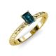 3 - Leona Bold 8x6 mm Emerald Cut London Blue Topaz Solitaire Rope Engagement Ring 
