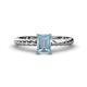 1 - Leona Bold 8x6 mm Emerald Cut Aquamarine Solitaire Rope Engagement Ring 