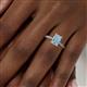 5 - Leona Bold 8x6 mm Emerald Cut Aquamarine Solitaire Rope Engagement Ring 