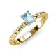 3 - Leona Bold 8x6 mm Emerald Cut Aquamarine Solitaire Rope Engagement Ring 