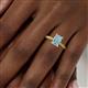 5 - Leona Bold 8x6 mm Emerald Cut Aquamarine Solitaire Rope Engagement Ring 