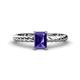 1 - Leona Bold 8x6 mm Emerald Cut Iolite Solitaire Rope Engagement Ring 