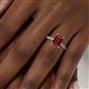 5 - Leona Bold 8x6 mm Emerald Cut Red Garnet Solitaire Rope Engagement Ring 