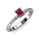 3 - Leona Bold 8x6 mm Emerald Cut Rhodolite Garnet Solitaire Rope Engagement Ring 