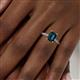 5 - Leona Bold 8x6 mm Emerald Cut London Blue Topaz Solitaire Rope Engagement Ring 