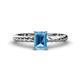 1 - Leona Bold 8x6 mm Emerald Cut Blue Topaz Solitaire Rope Engagement Ring 