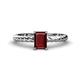 1 - Leona Bold 8x6 mm Emerald Cut Red Garnet Solitaire Rope Engagement Ring 