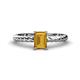 1 - Leona Bold 8x6 mm Emerald Cut Citrine Solitaire Rope Engagement Ring 