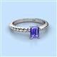 2 - Leona Bold 8x6 mm Emerald Cut Tanzanite Solitaire Rope Engagement Ring 