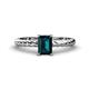 1 - Leona Bold 8x6 mm Emerald Cut London Blue Topaz Solitaire Rope Engagement Ring 